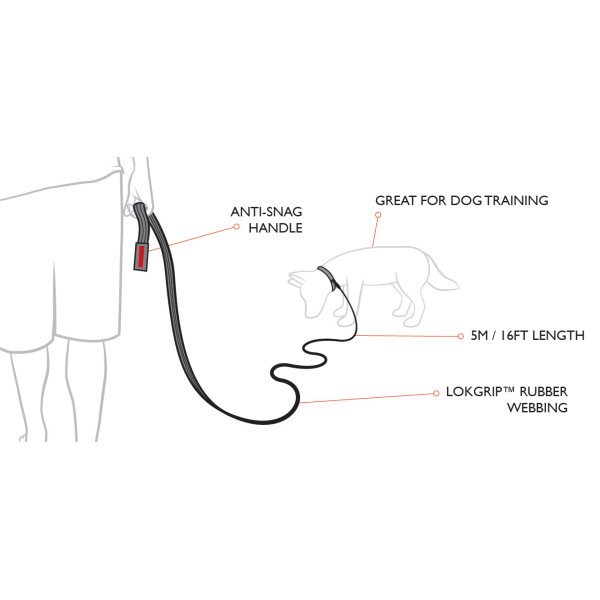 EZYDOG Track 'N" Train Leash Black Color專業防滑訓練繩 - 19毫米織帶寬度 (黑色)  500cm